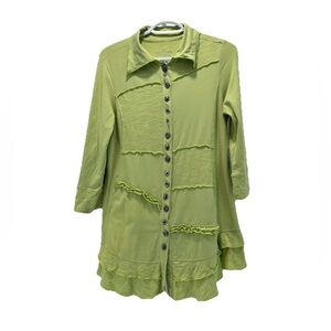 Neon Buddha Top Women S Layered Ruffled Tunic Ruched‎ Gypsy Lagenlook Yellow